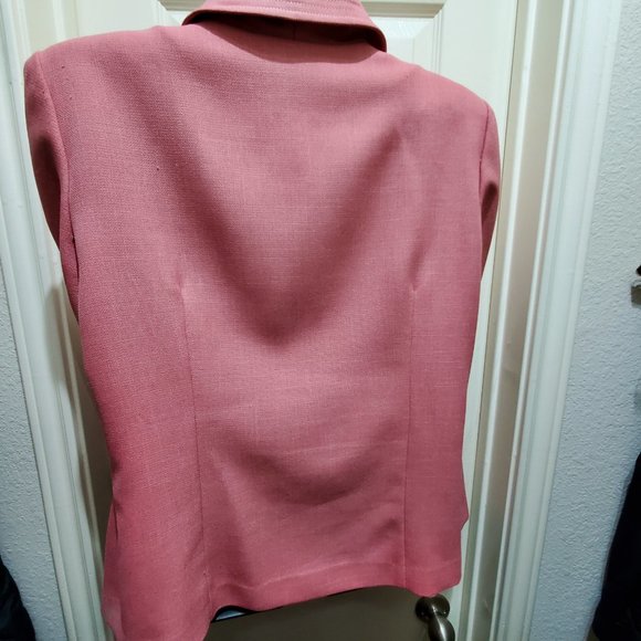 LESLIE FAY Peach Long-Sleeve/Collar Suit Blazer Jacket, 14WP - Picture 3 of 9